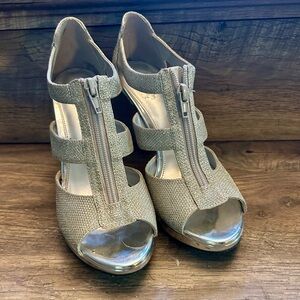 Fioni Elegant Silver Shimmer Women's Heels